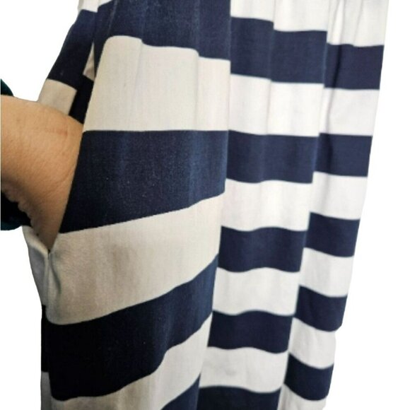 Vineyard Vines sz 6 Long Strapless Dress Back Bow Zip Polka Dot Stripes Lined - Picture 12 of 16